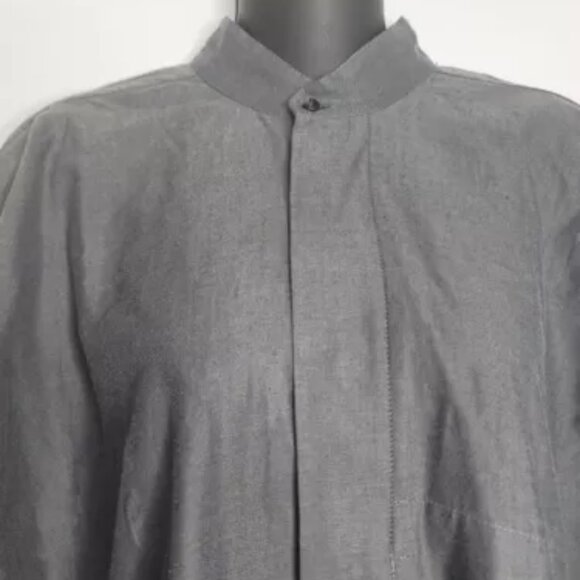 Eskandar Shirt Blouse Sz 1 Gray Long Sleeves Hidden Placket Button Neiman Marcus - Picture 2 of 11